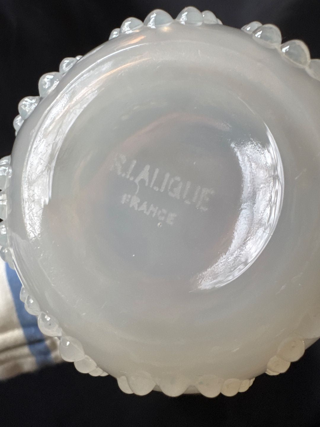 R. Lalique "Perles" Opalescent Glass Vase
