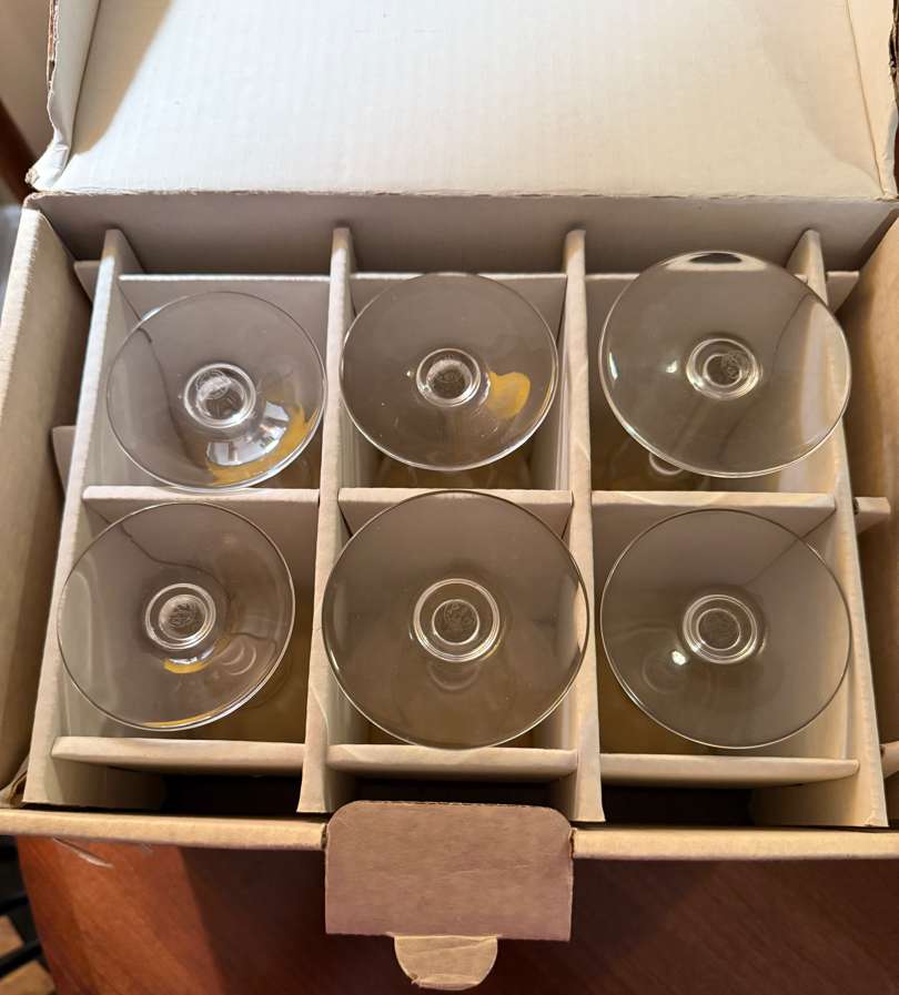 Set of 6 Baccarat Crystal Wine Glasses