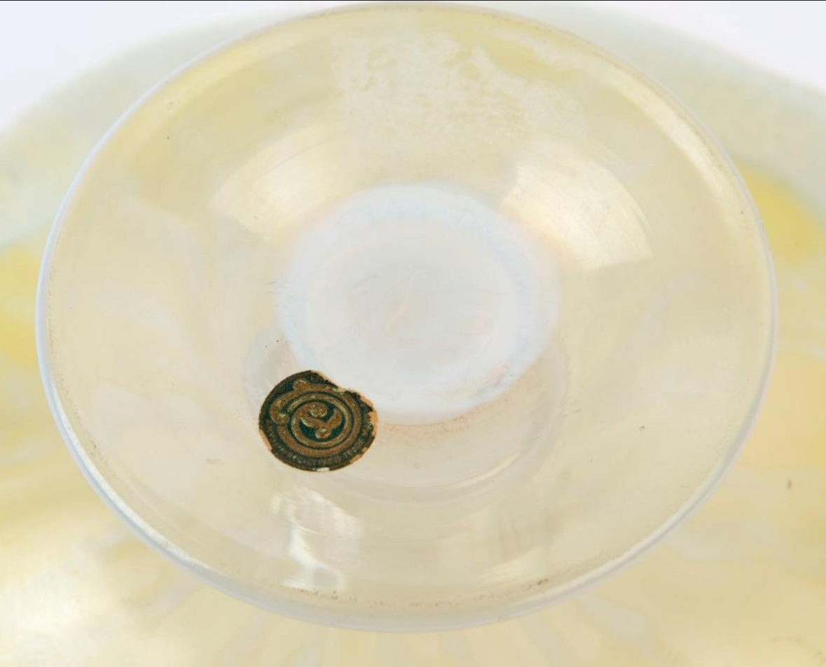 Tiffany Studios Pastel Yellow BonBon Dish