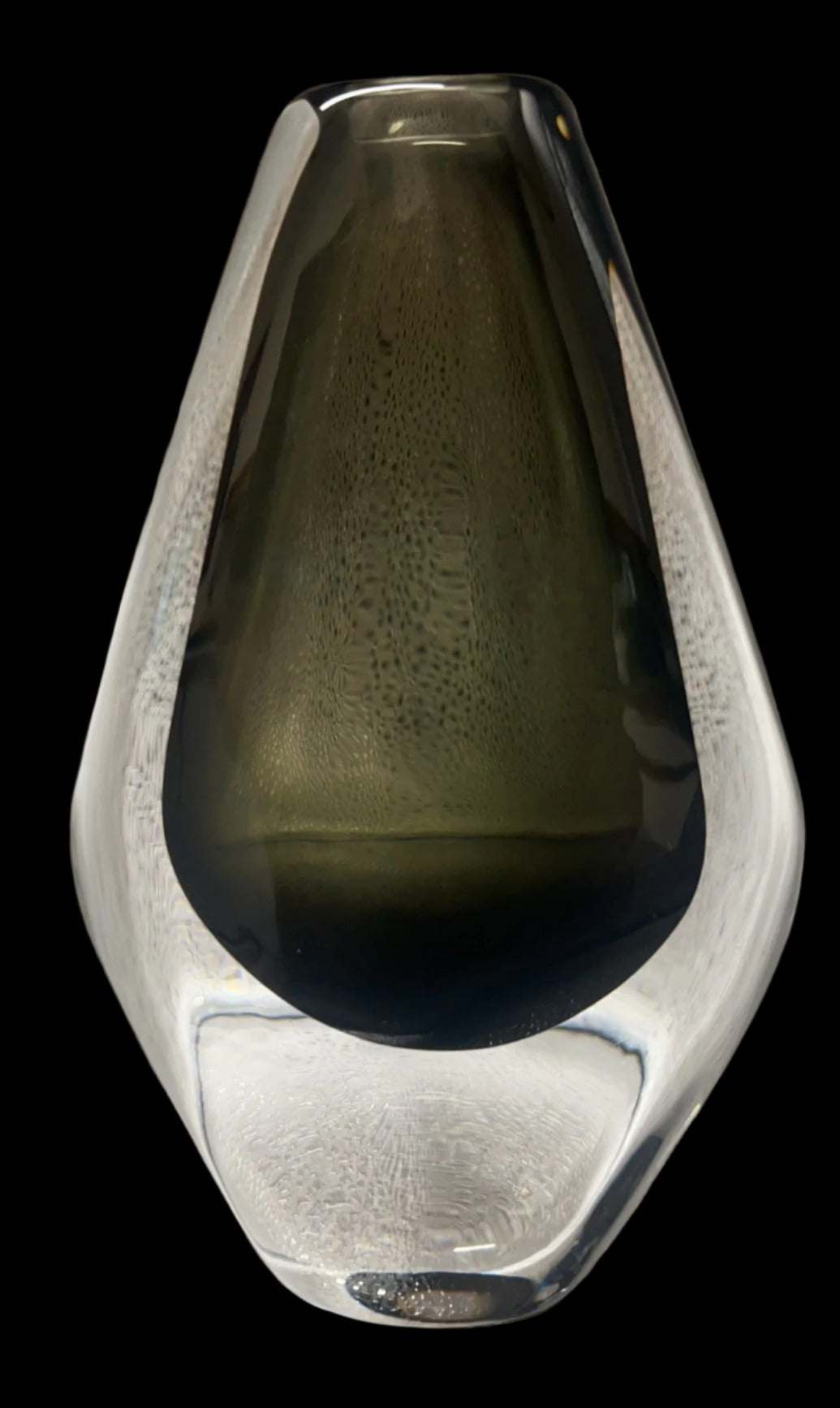 Nils Landberg for Orrefors, gray sommerso vase