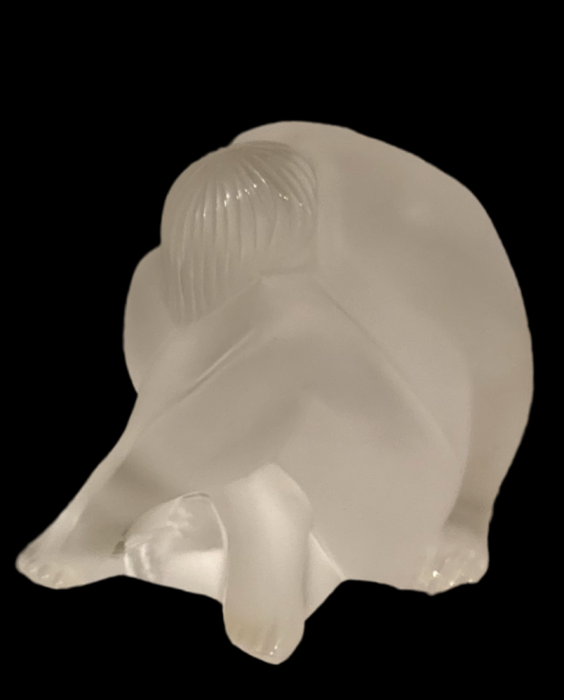Lalique Nude Reve, Dream 3" Sculpture, Clear Meditating Figurine