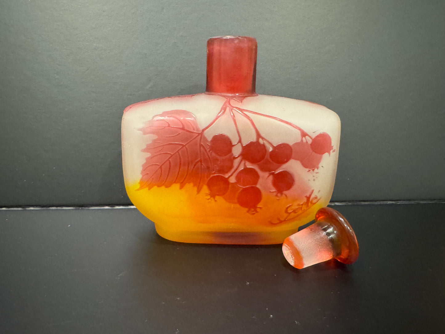 Rare Émile Gallé Cameo Glass Perfume Bottle