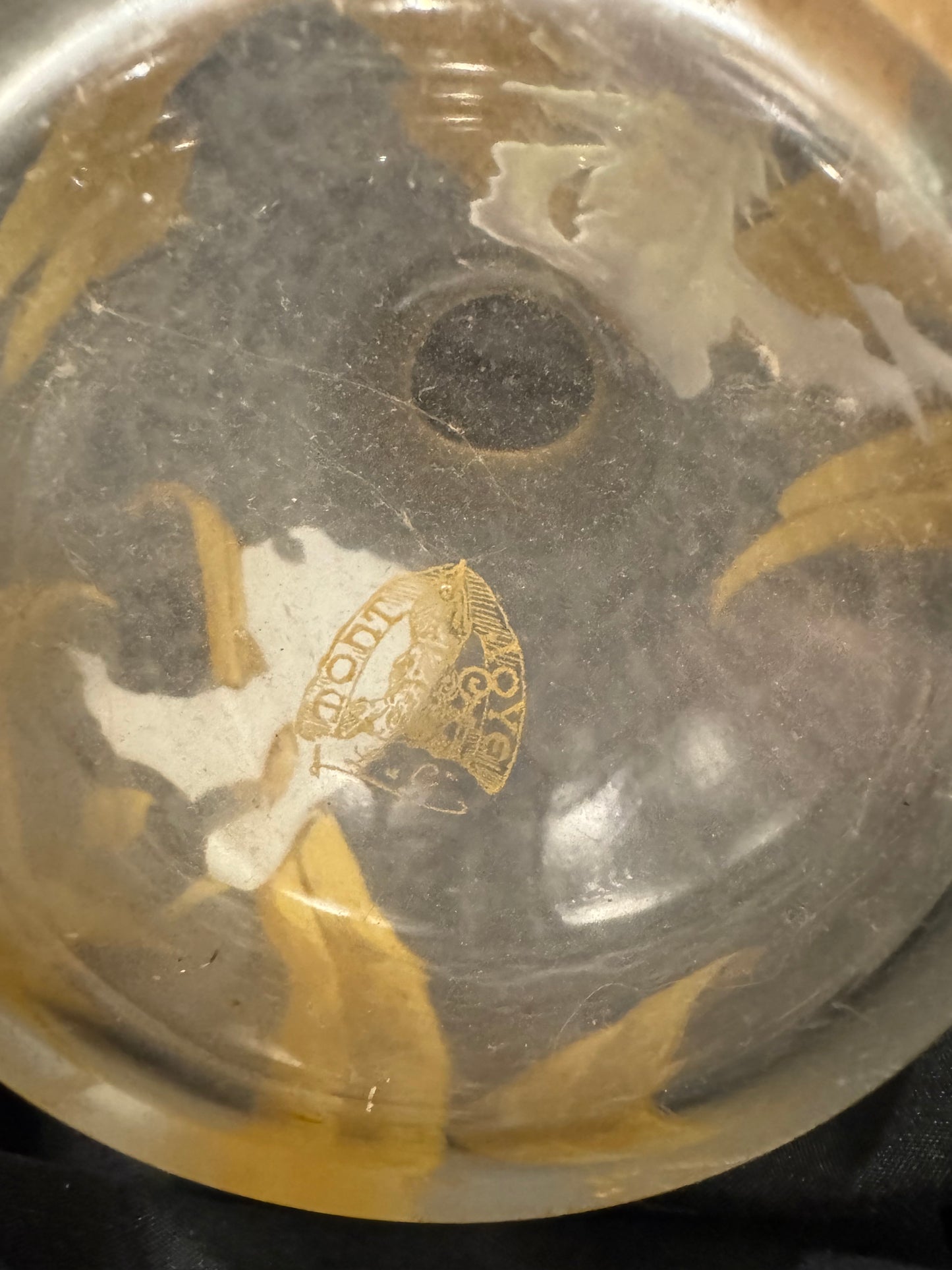 Mont Joye Cameo Glass Vase with Hand-Painted Irises, Circa 1900-1920