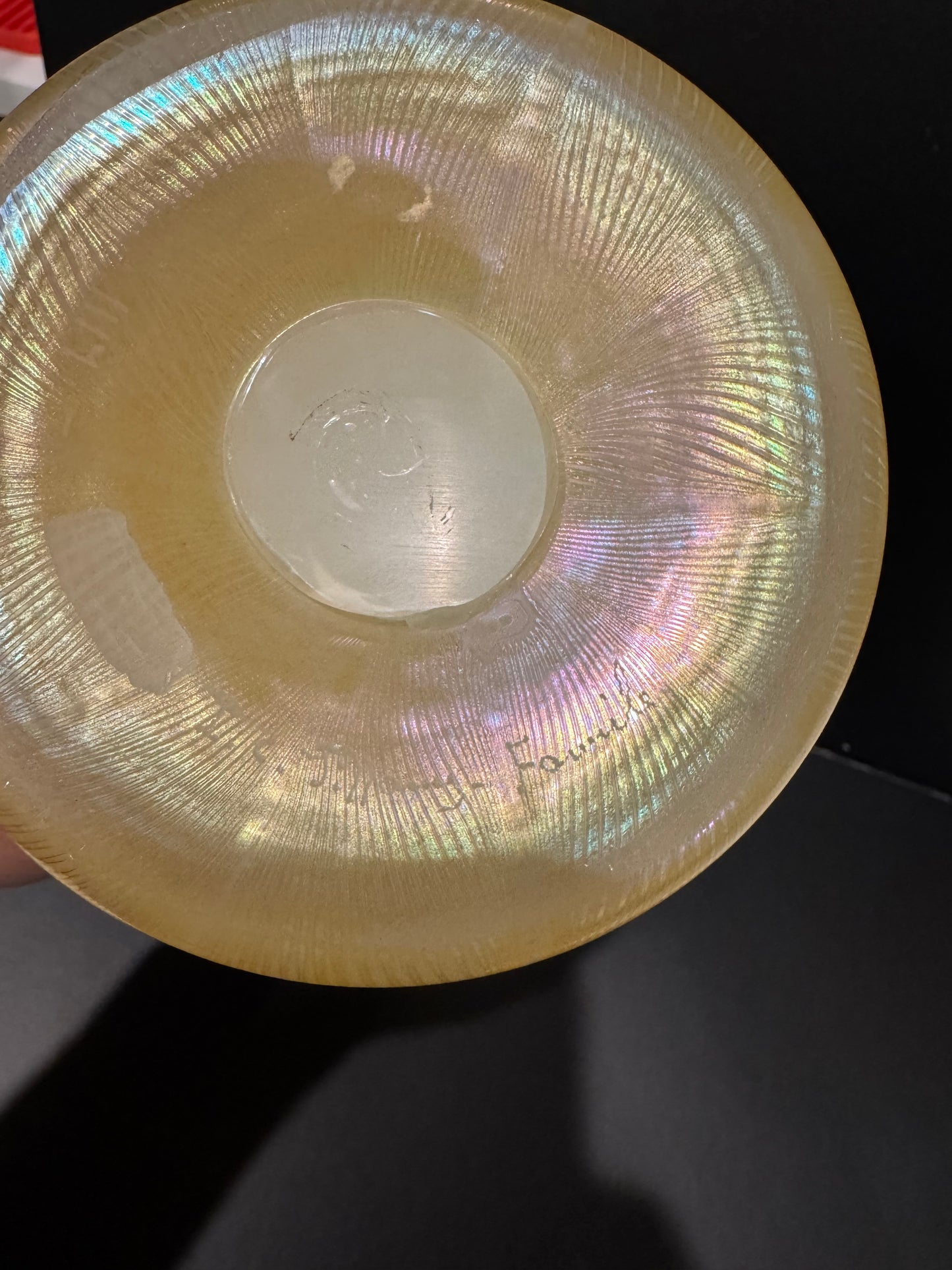 Rare Louis Comfort Tiffany Golden Amber Pulled Feather Trumpet Vase Tiffany Studios