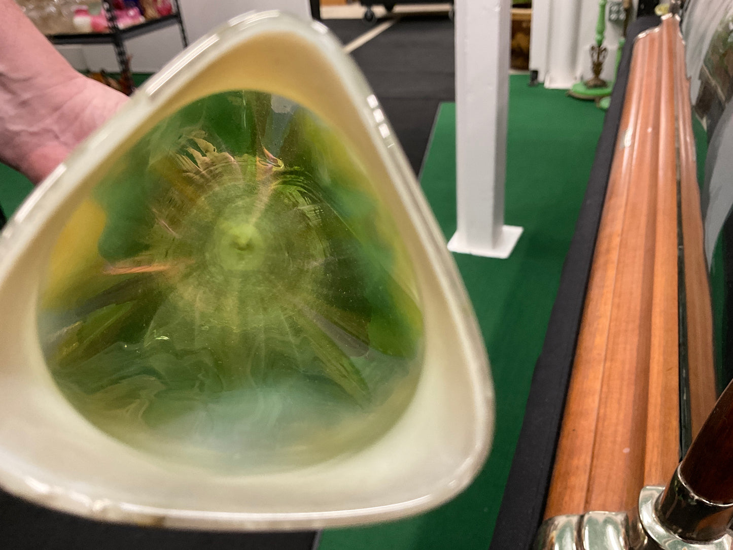 L.C. Tiffany Favrile Art Glass Calyx Floriform Vase, 16½" Tall, Signed L.C.T. M453 with Original Paper Label