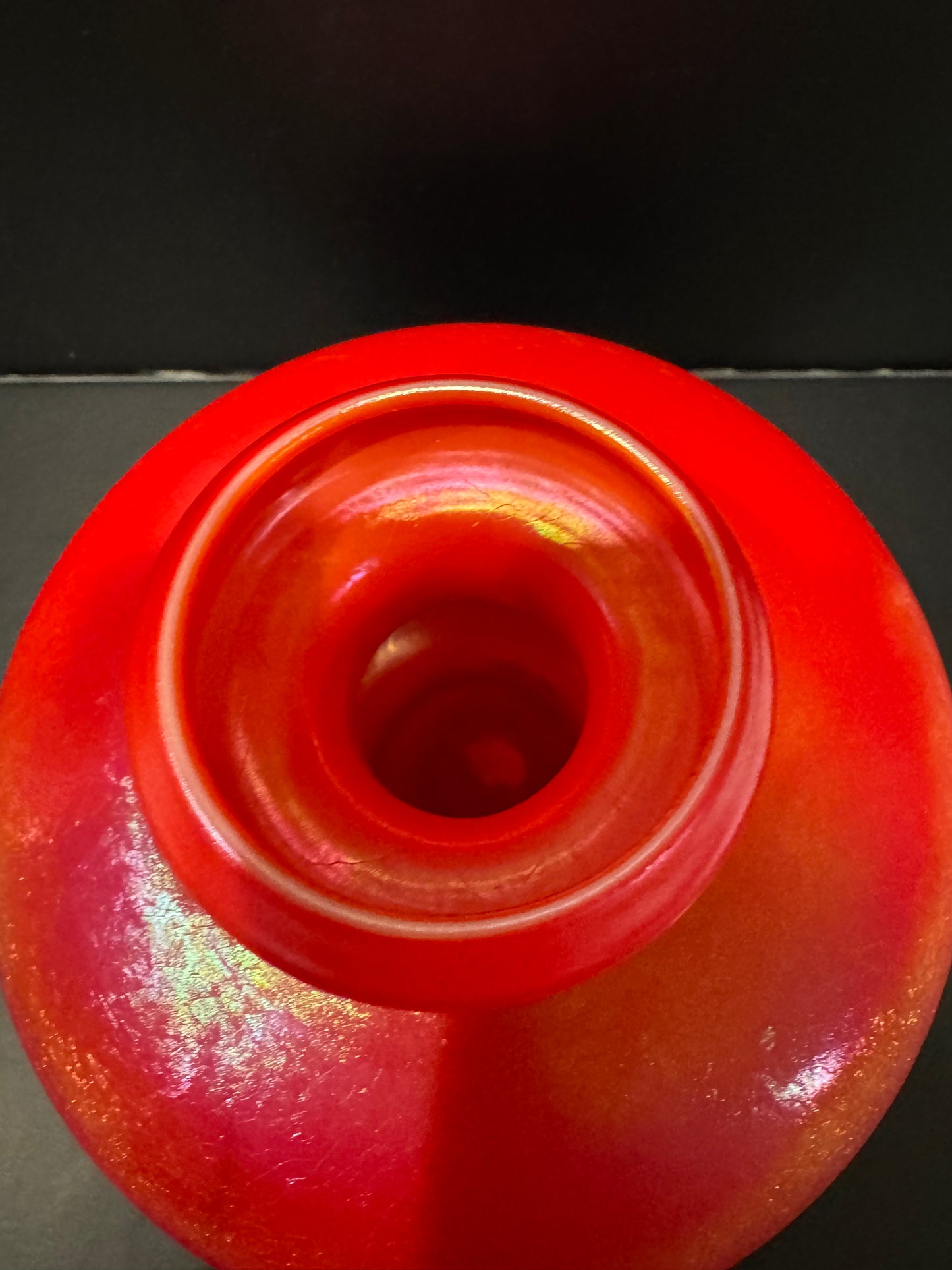 Rare Tiffany Studios Red Favrile Art Glass Vase, Louis Comfort Tiffany, Signed & Numbered