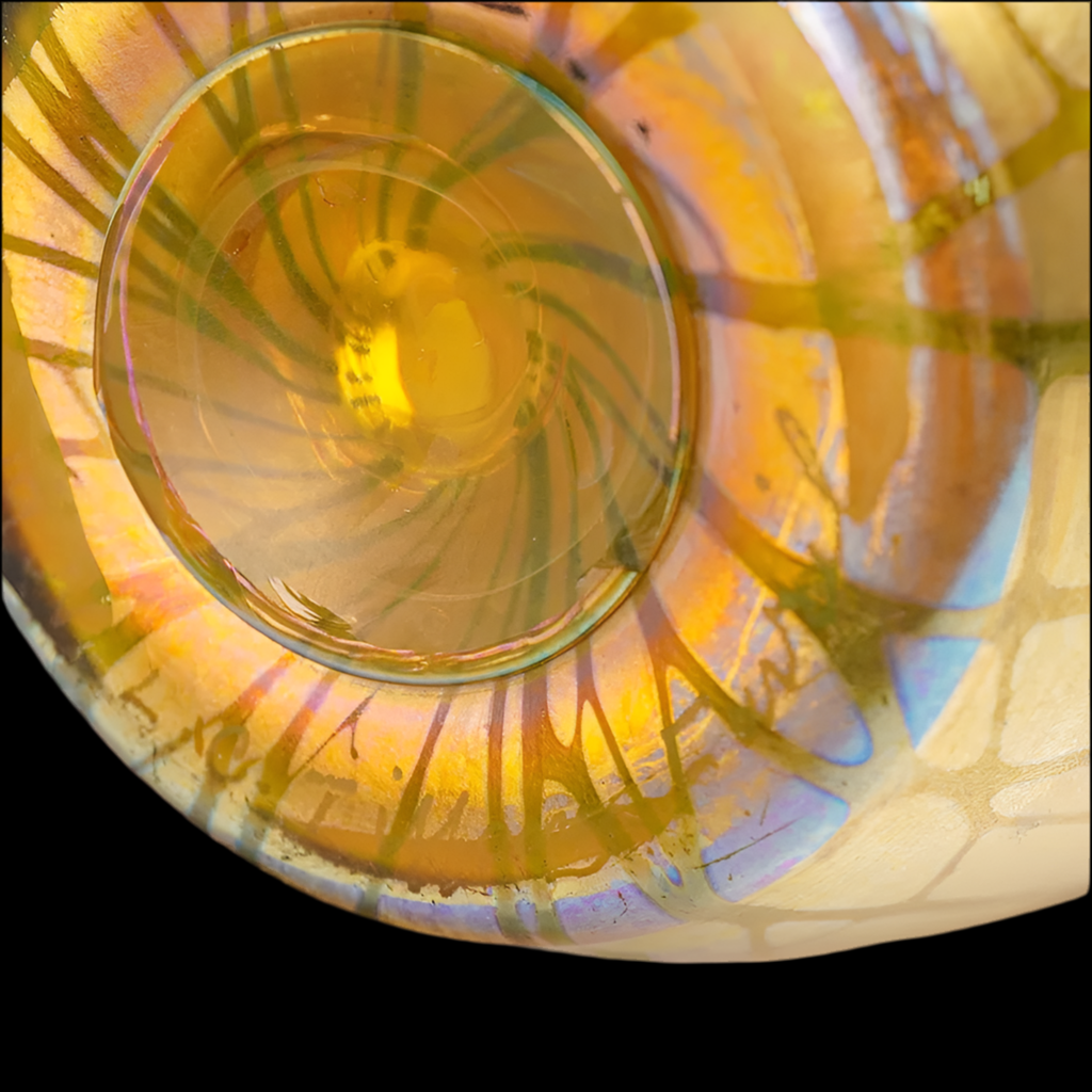 Massive Louis Comfort Tiffany Studios Favrile Glass Iridescent Leaf and Vine Vase