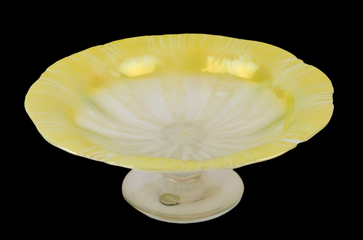 Tiffany Studios Pastel Yellow BonBon Dish