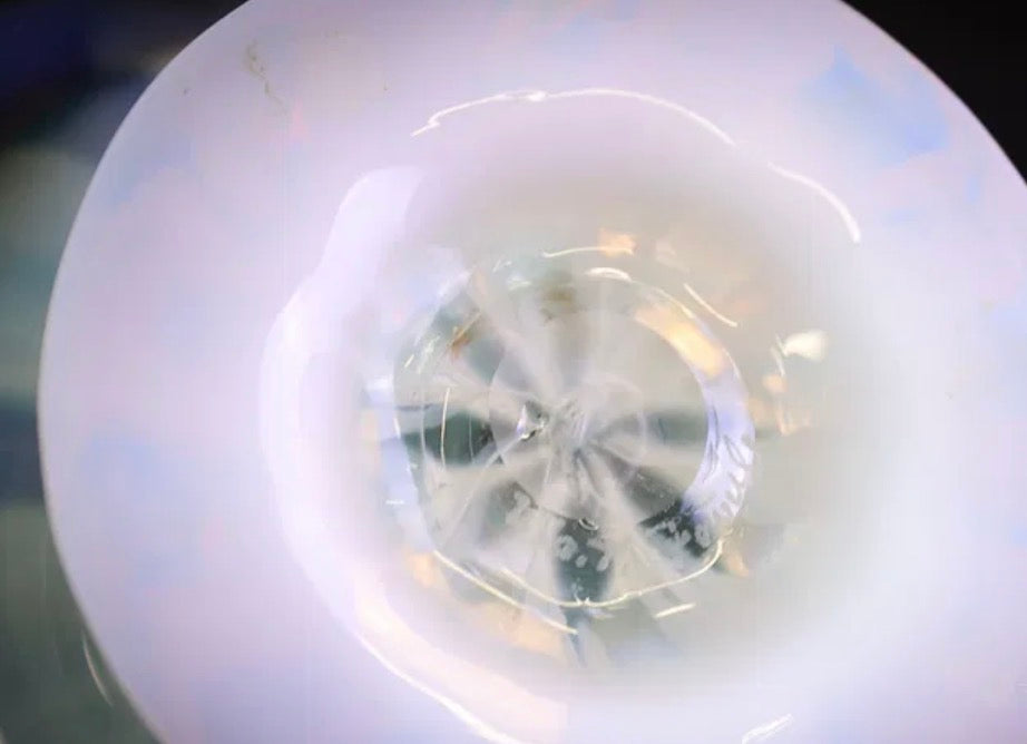 Tiffany signed Favrile Green Pastel Opalescent Art Glass Bowl