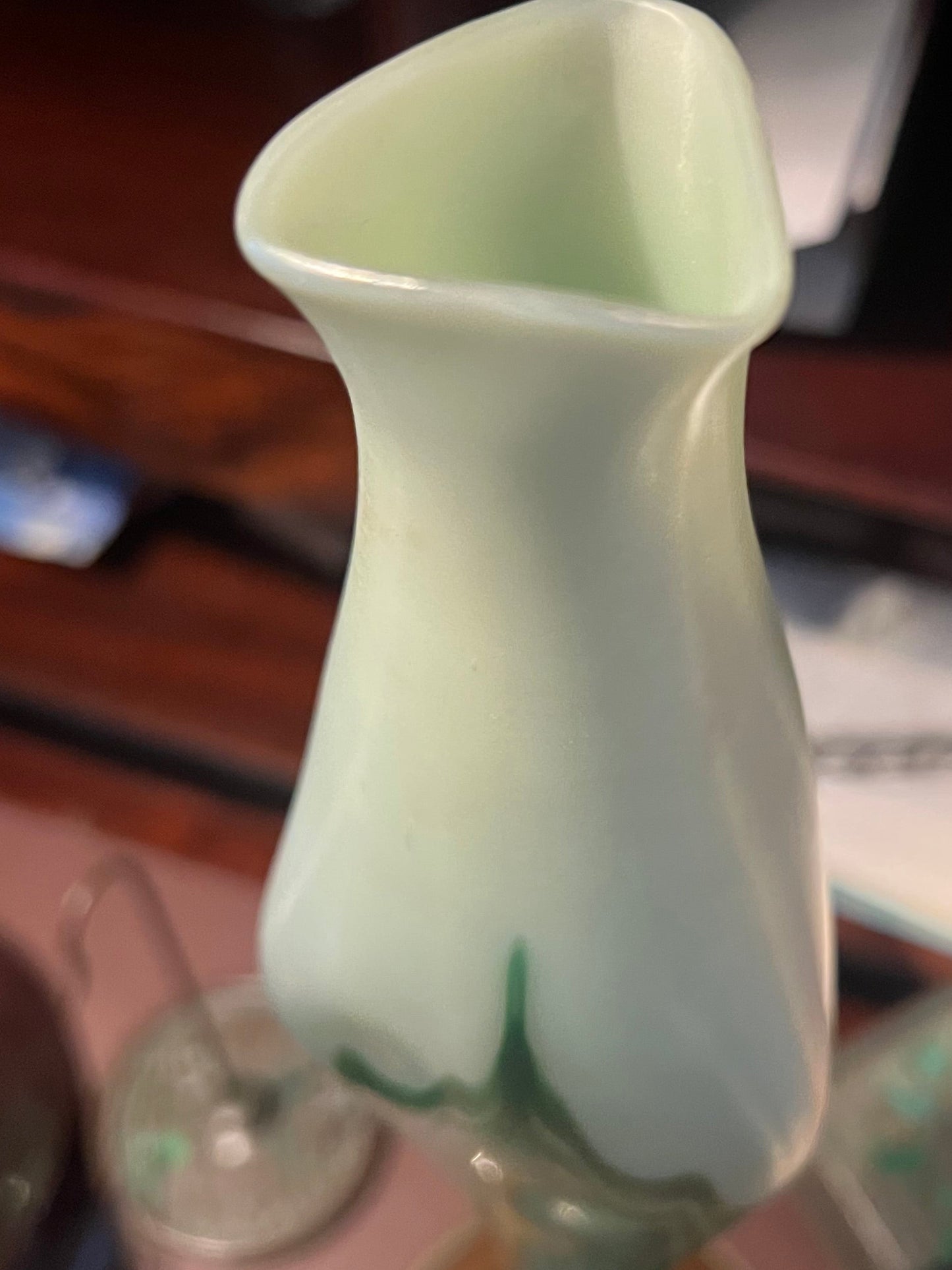 Tiffany Studios Favrile Glass Calyx Flower Form Vase, Pulled Feather, Signed LCT, 17" — c. 1894