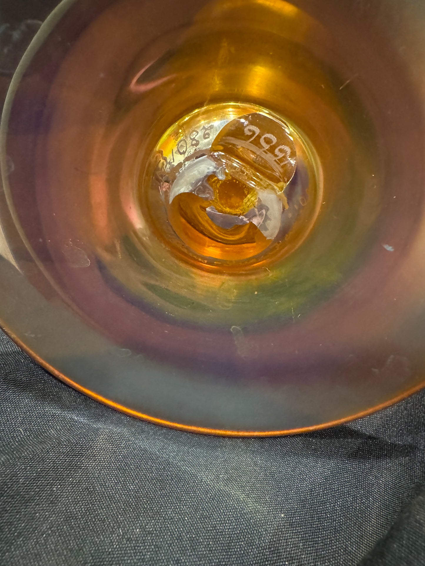 Tiffany Studios Favrile Monumental Pedestal Vase - 13" Golden Amber Ruffled Rim Art Glass