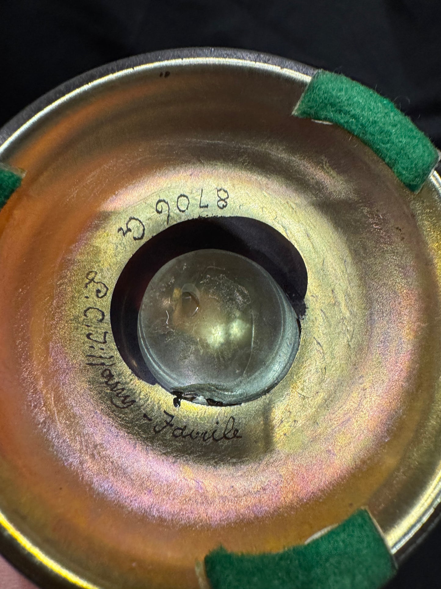 Massive Tiffany Studios Favrile Glass Vase with Tel el-Amarna Decoration, Circa 1900