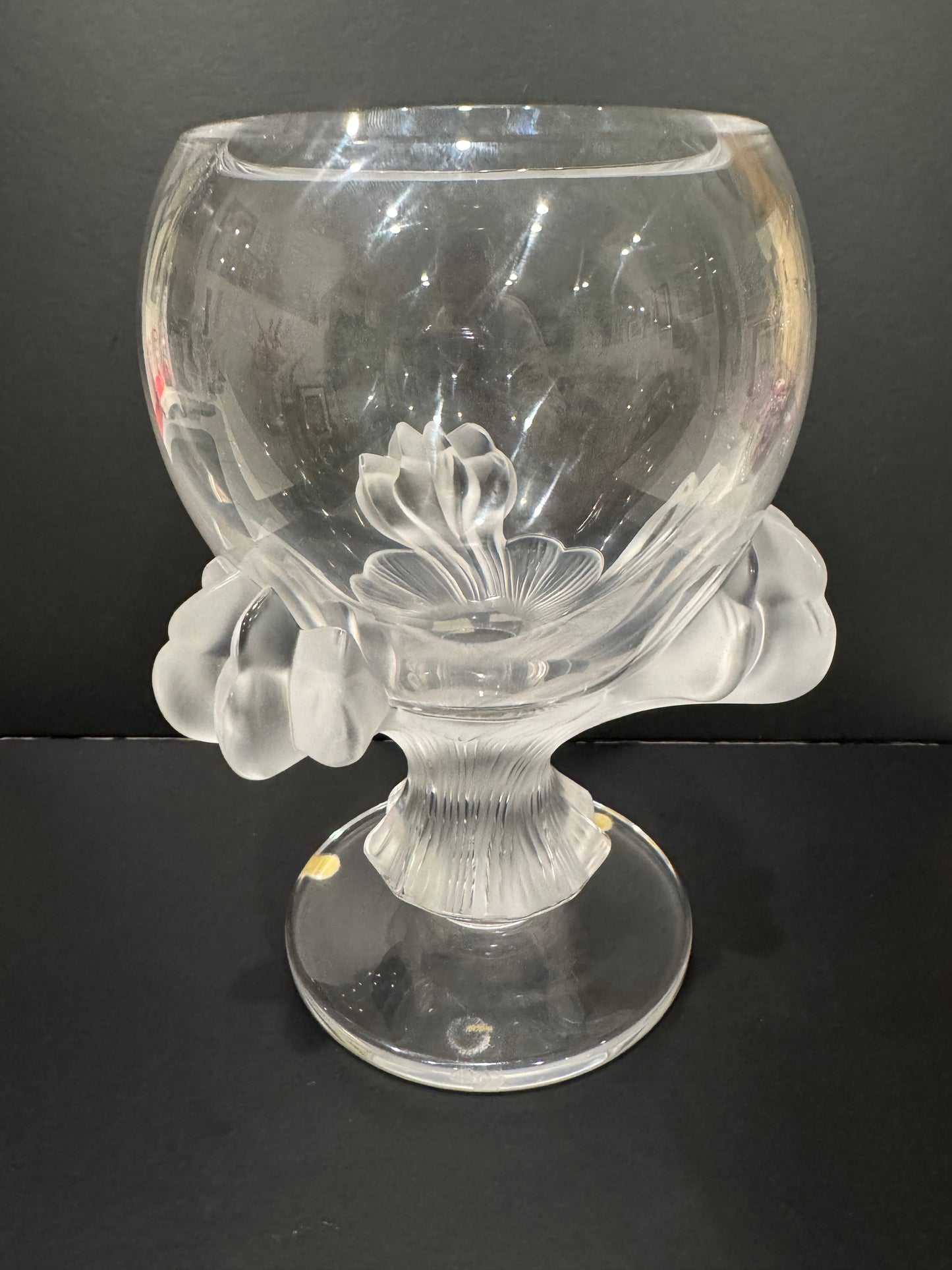 Lalique Crystal, Vase "Bagheera" Pattern,ca. Late 20th Century with Box