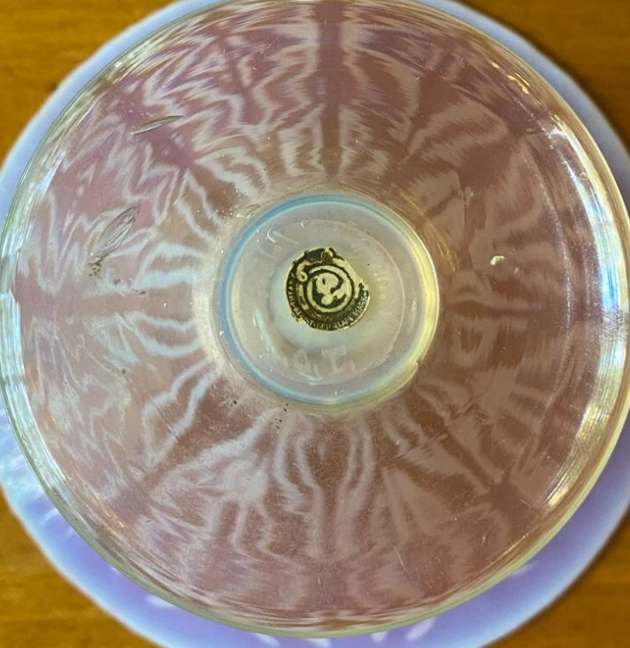 Tiffany Studios Laurel Leaf Pastel Pink Compote