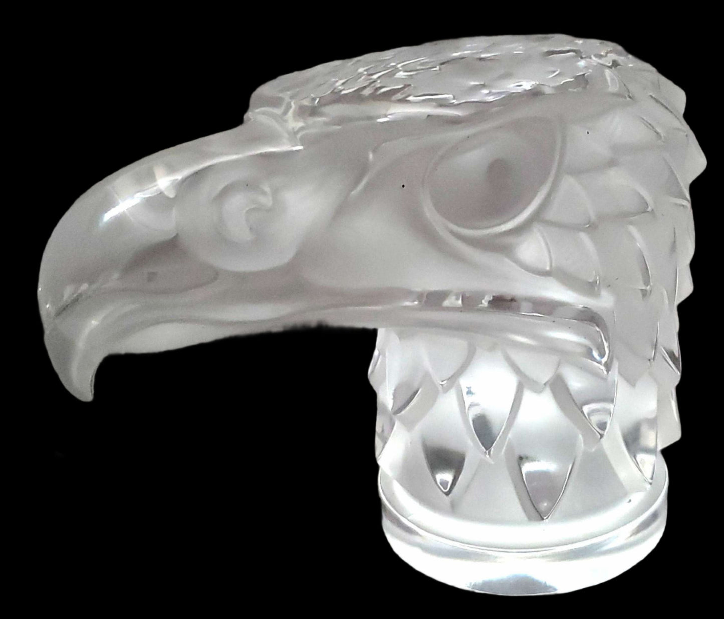 Majestic Lalique Crystal Eagle Head