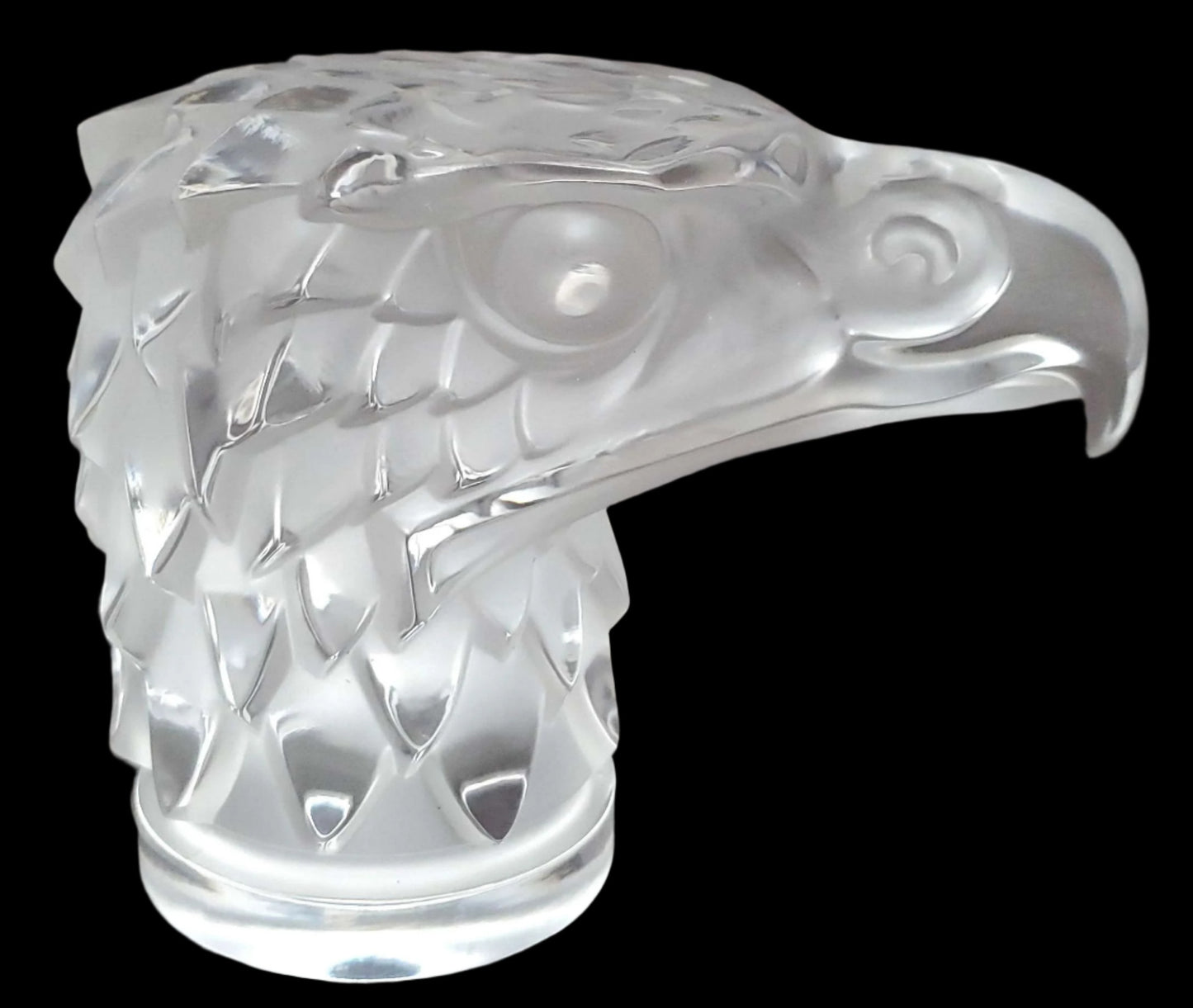 Majestic Lalique Crystal Eagle Head