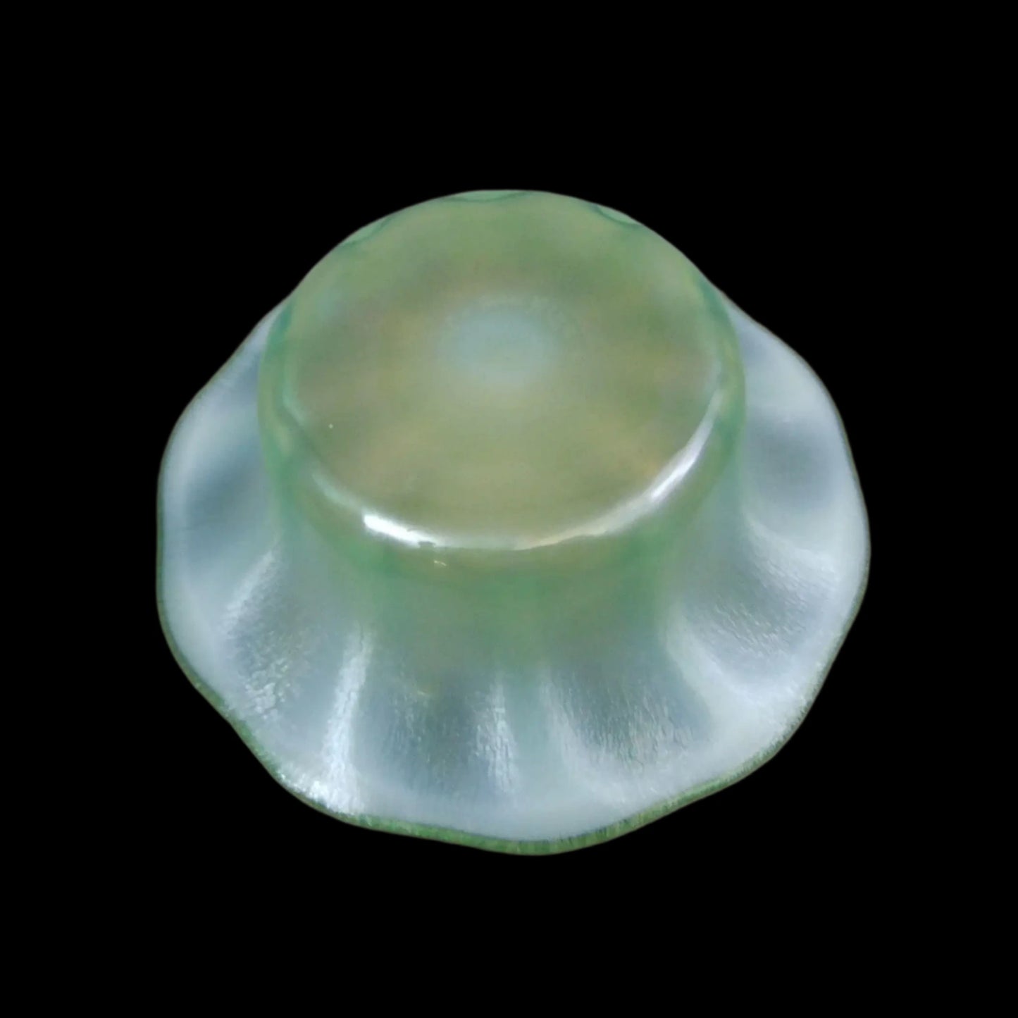 Tiffany Favrile Green Pastel Opalescent Glass Bowl
