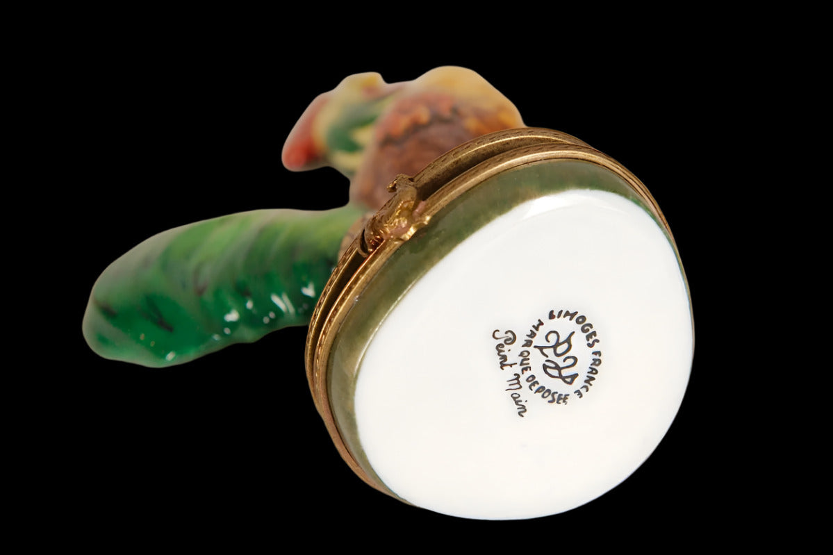 Limoges Rooster Hand Painted Rooster Trinket Box