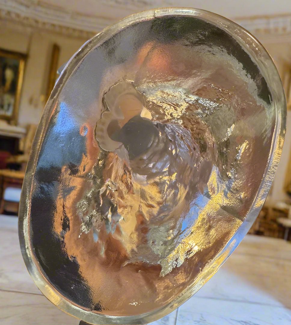 Mid 20th Century Lalique Frosted Art Noveau Crystal Sculpture of a Nude Dancer