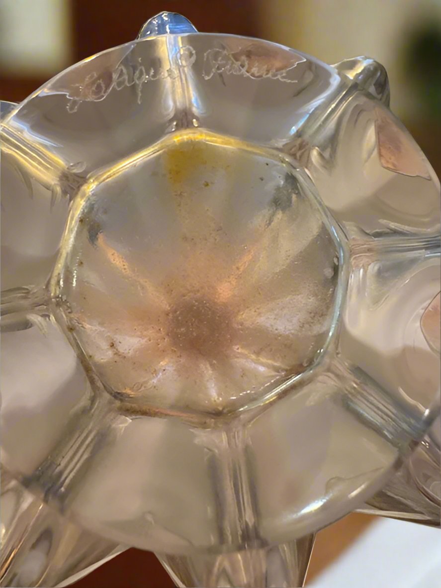 SPECTACULAR LALIQUE CLEAR & FROSTED "CLAUDE" 14" VASE