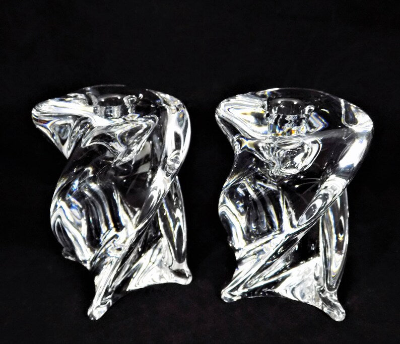 Pair of St Louis Crystal Taper Candle Holders