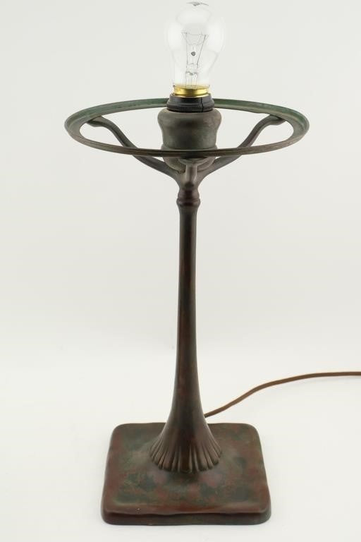 Tiffany Studios Bronze Boudoir Lamp w/ Favrile “ Pigtail” Shade