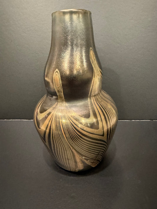 Tiffany Studios Favrile Glass Pulled Feather Vase — Numbered X1356 with Original Paper Label, Circa 1900–1910- Exhibition piece