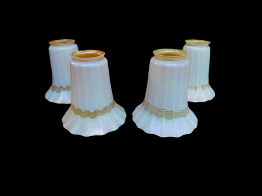 Set of 4 Quezal Feathered Shades