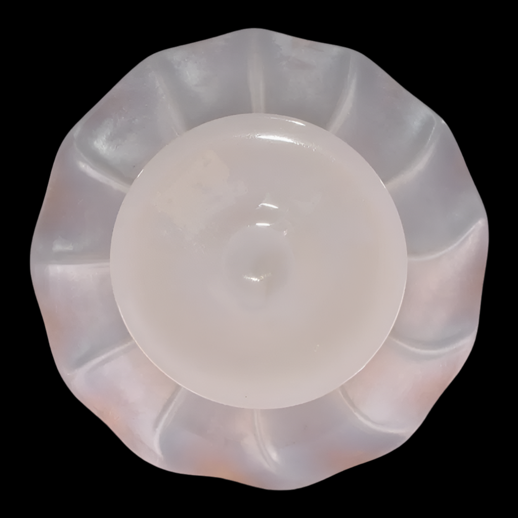 Steuben Calcite Vintage Art Iridescent Yellow Glass Compote