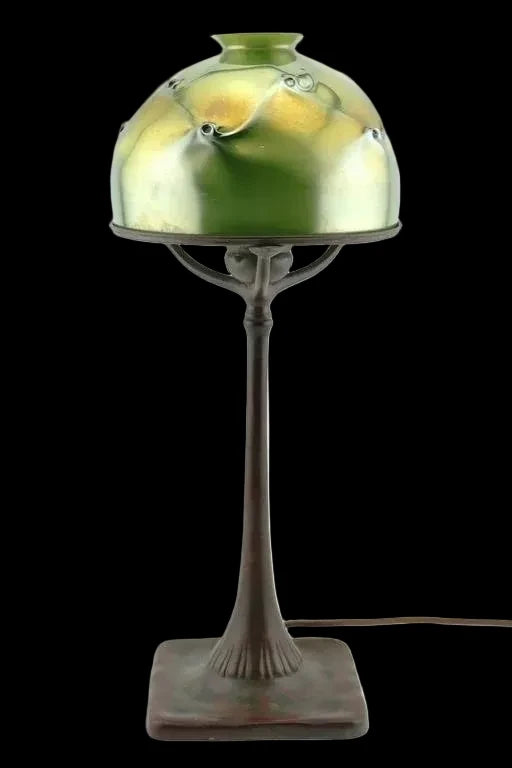 Tiffany Studios Bronze Boudoir Lamp w/ Favrile “ Pigtail” Shade