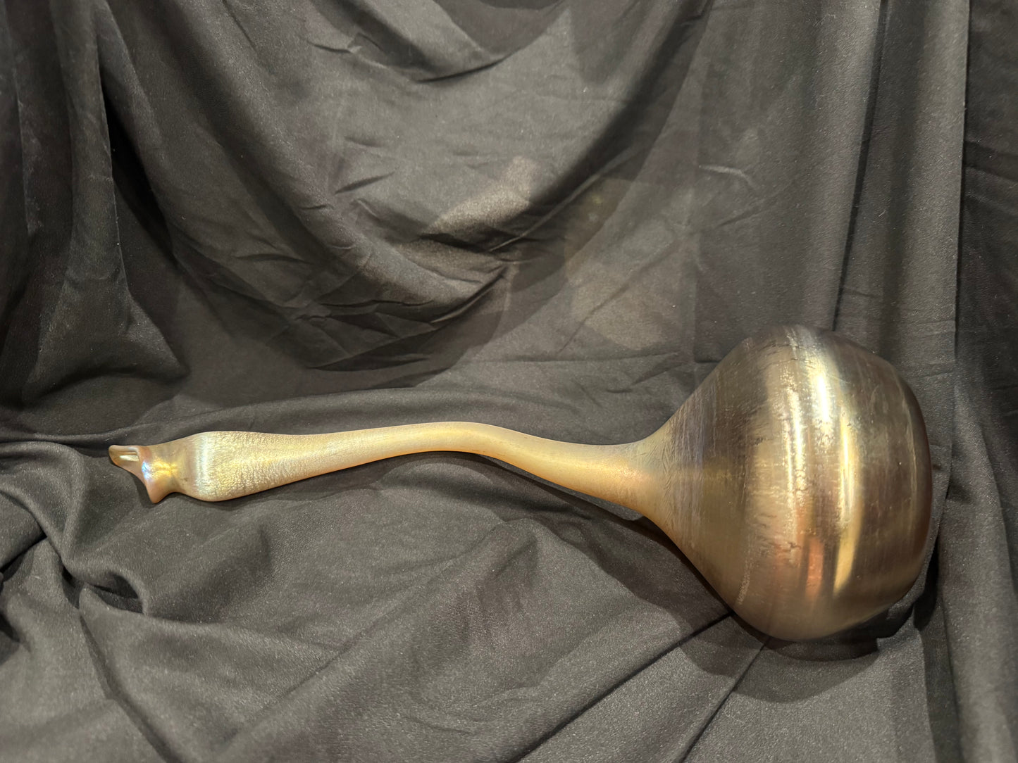 Tiffany Studios Favrile Glass Goose Neck Rose Water Sprinkler Vase, 15" Tall Signed L.C. Tiffany