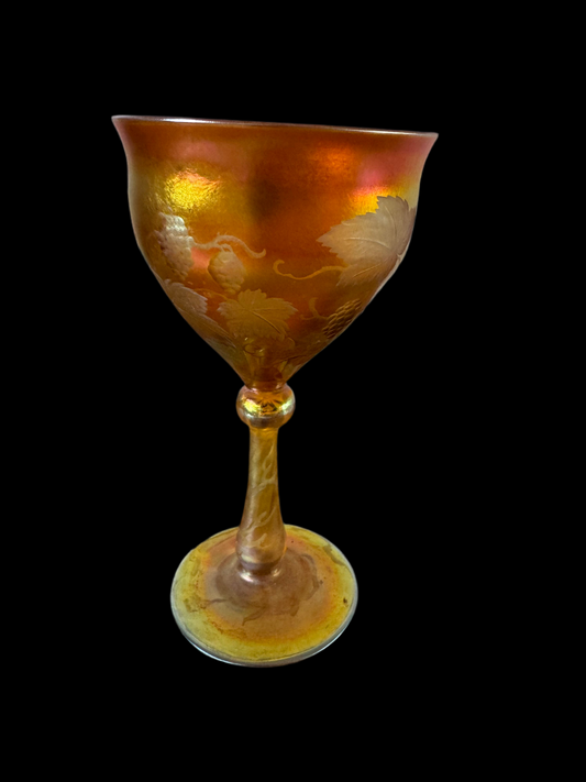 Tiffany Studios Etched Wine Goblet