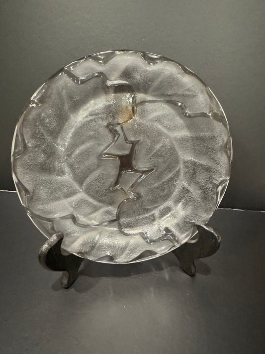 Lalique Frosted Crystal CHENE Oak Leaf Plate