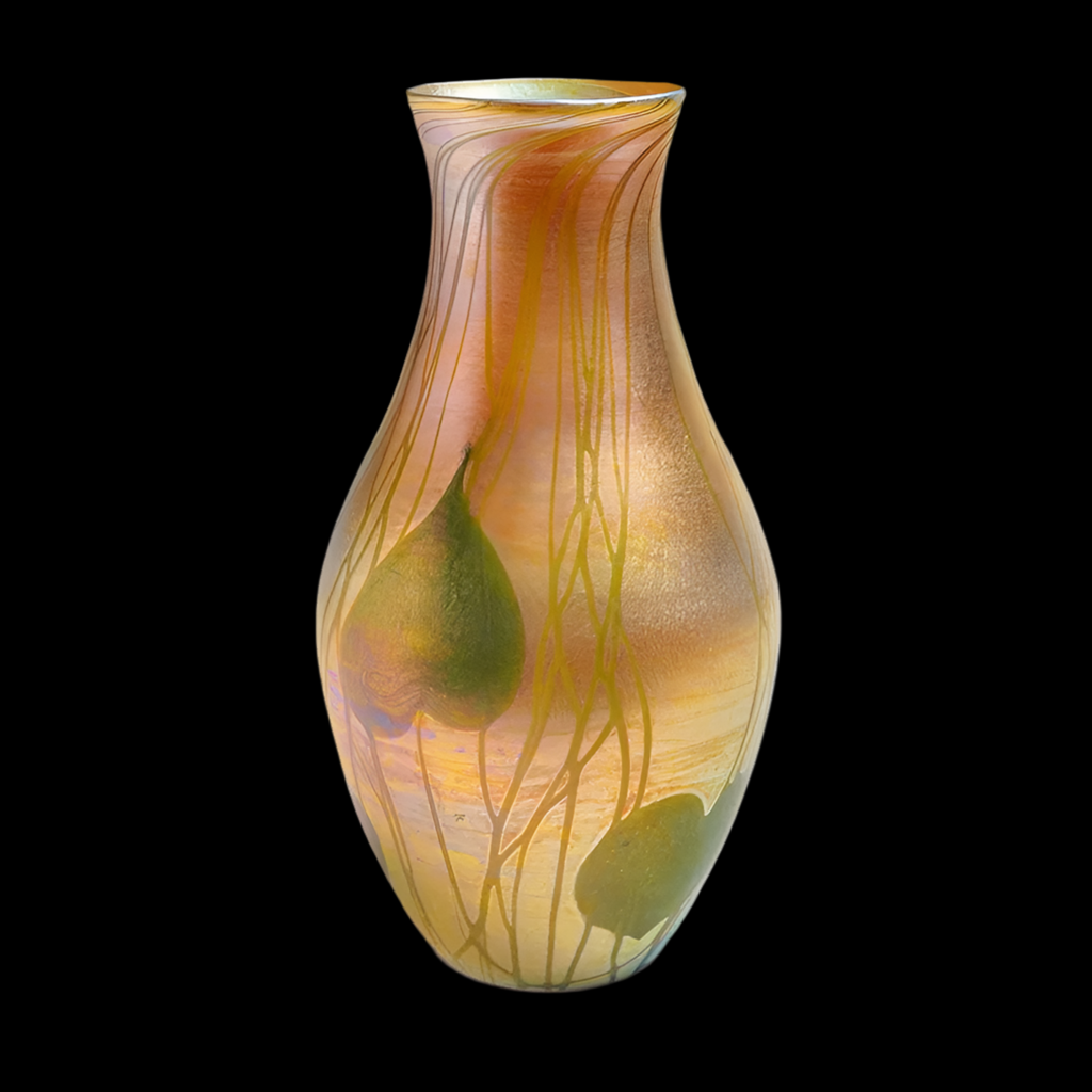 Massive Louis Comfort Tiffany Studios Favrile Glass Iridescent Leaf and Vine Vase
