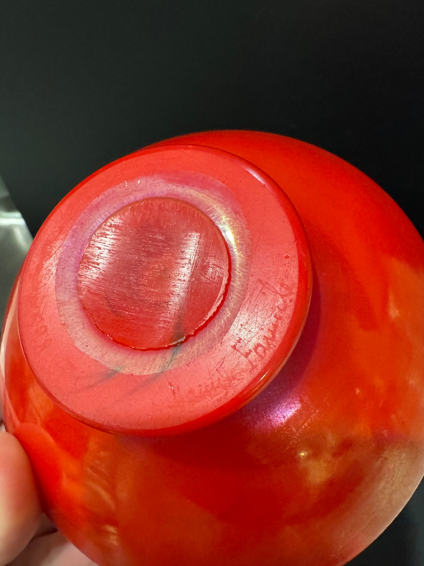 Rare Tiffany Studios Red Favrile Art Glass Vase, Louis Comfort Tiffany, Signed & Numbered