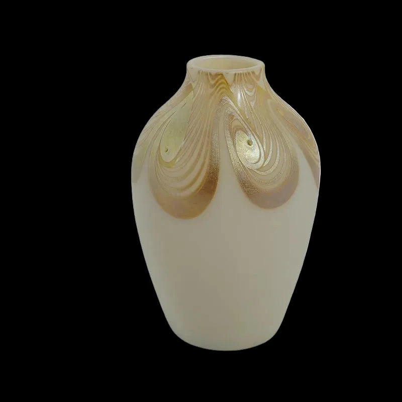 Steuben Glass Opal and Gold "Aurene" Vase