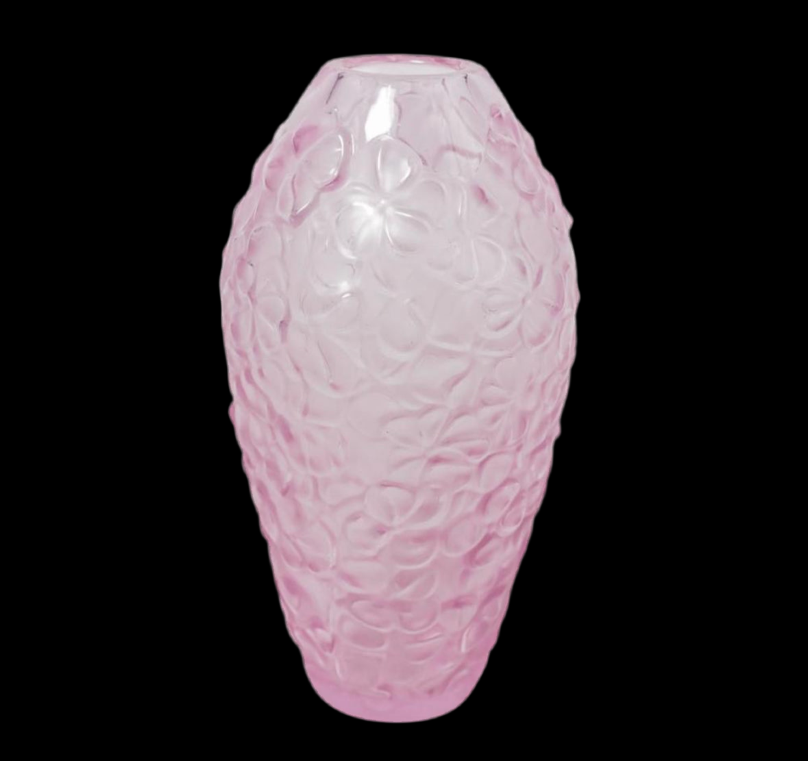 Pink Lalique "Violeta" Crystal Vase