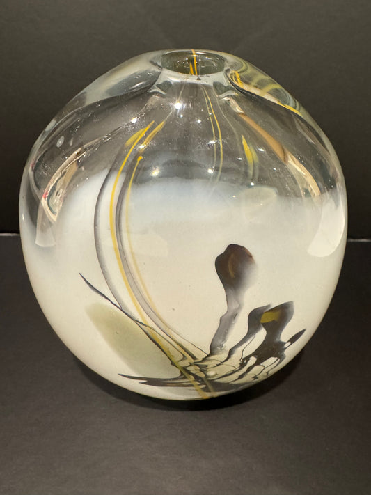 Sharon Fujimoto Art Glass Vase Signed c. 1982