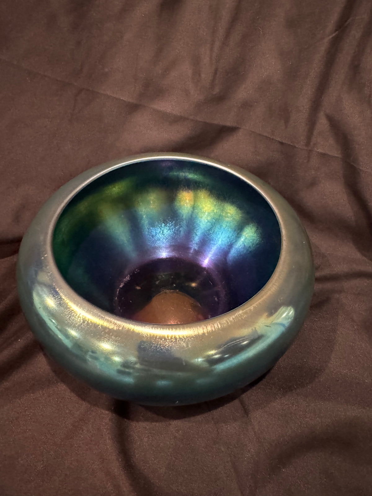 Steuben Blue Aurene Bowl Signed Aurene 2687, Carder Era, 7.5