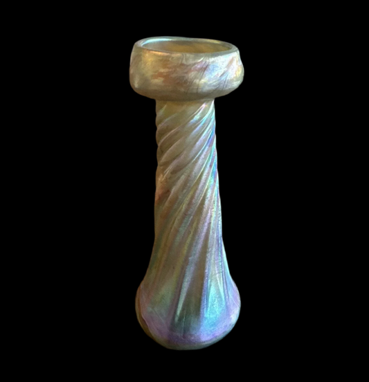 Tiffany Studios Signed L.C.T. Favrile Art Glass Vase Candlestick