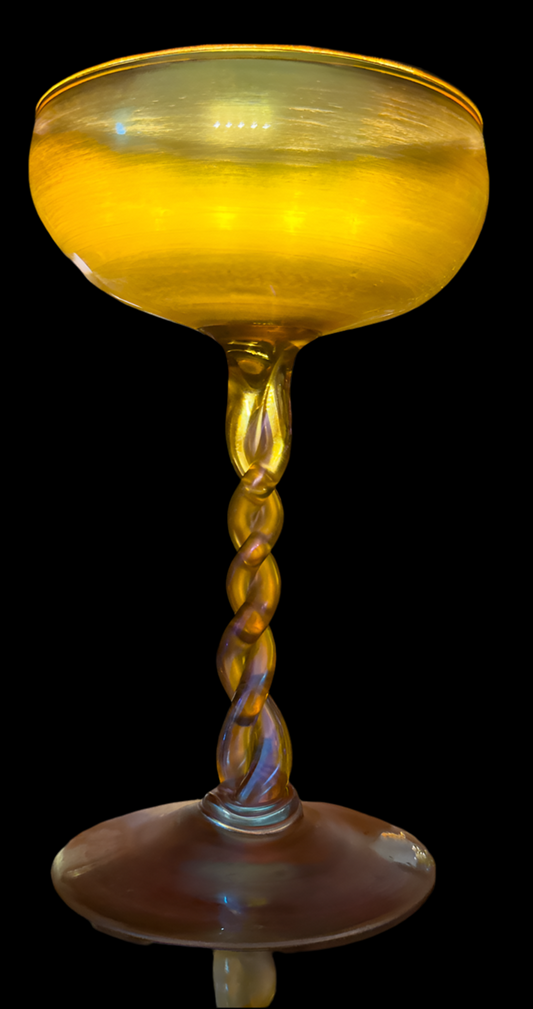 Tiffany Studios Favrile Swirl Stem Coupe