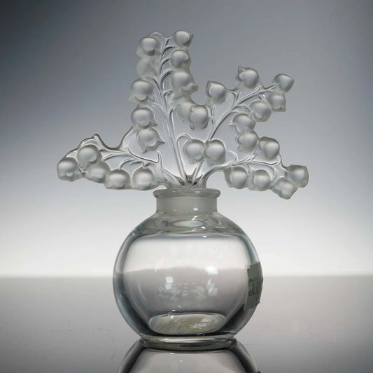 Lalique Clairefontaine Crystal Perfume Bottle Lily of the Valley French Art Deco