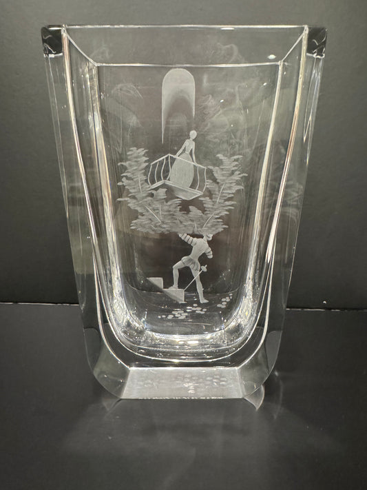 Orrefors Sweden Nils Landsberg Romeo & Juliet Engraved