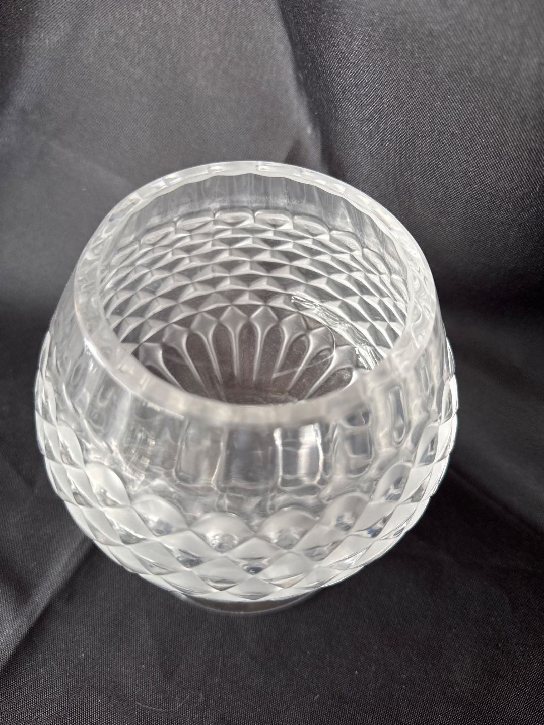 Large Lalique France Crystal Hossegor Snifter Footed Vase