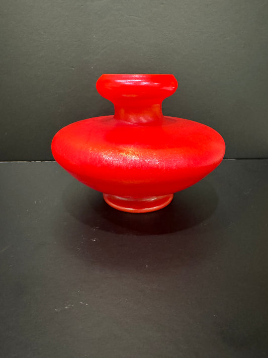 Rare Tiffany Studios Red Favrile Art Glass Vase, Louis Comfort Tiffany, Signed & Numbered