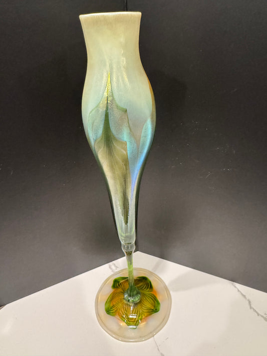 Monumental Tiffany Studios Calyx Floriform Favrile Vase