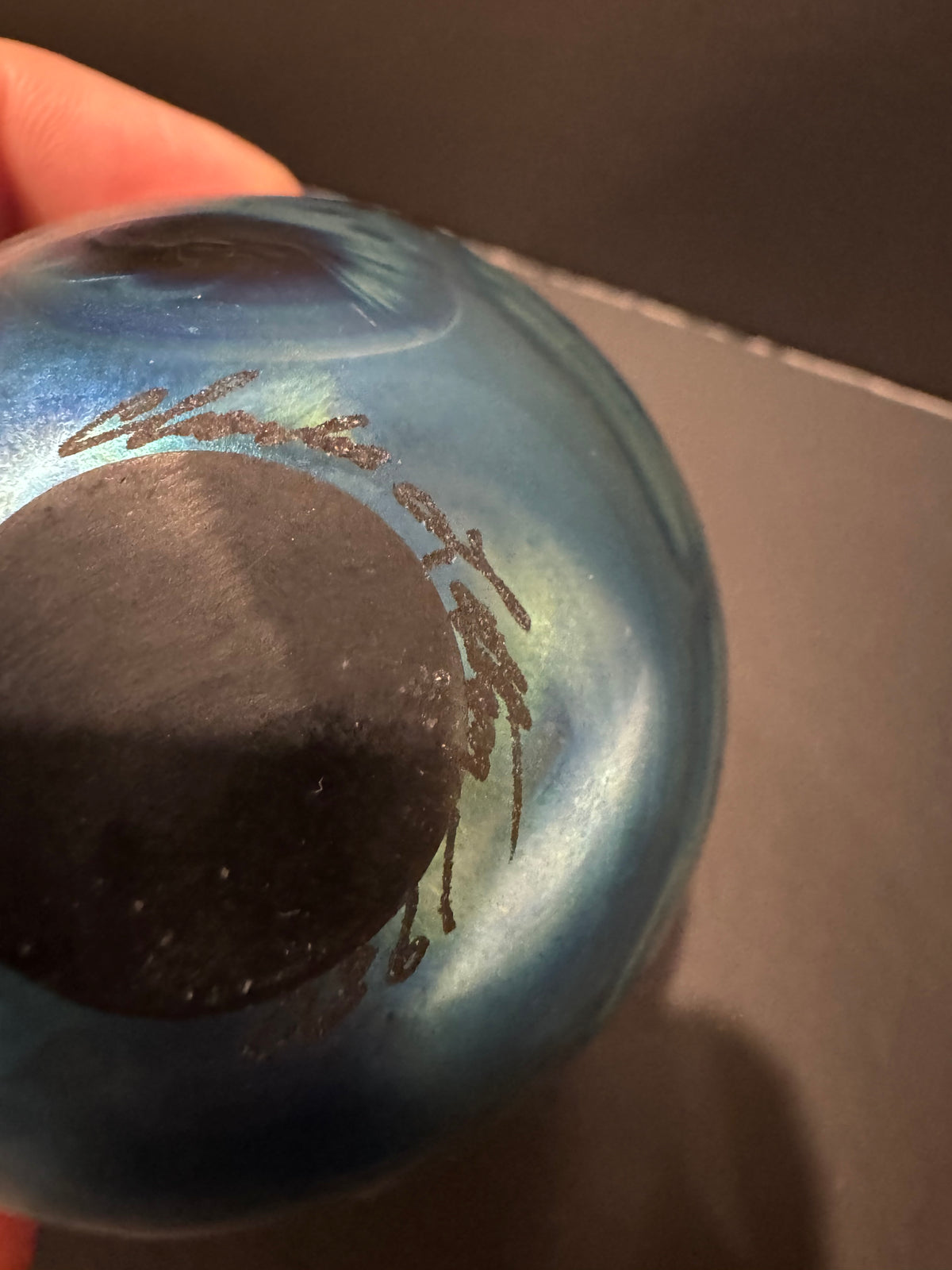 Charles Lotton Iridescent Art Glass Vase — Signed and Dated 1980