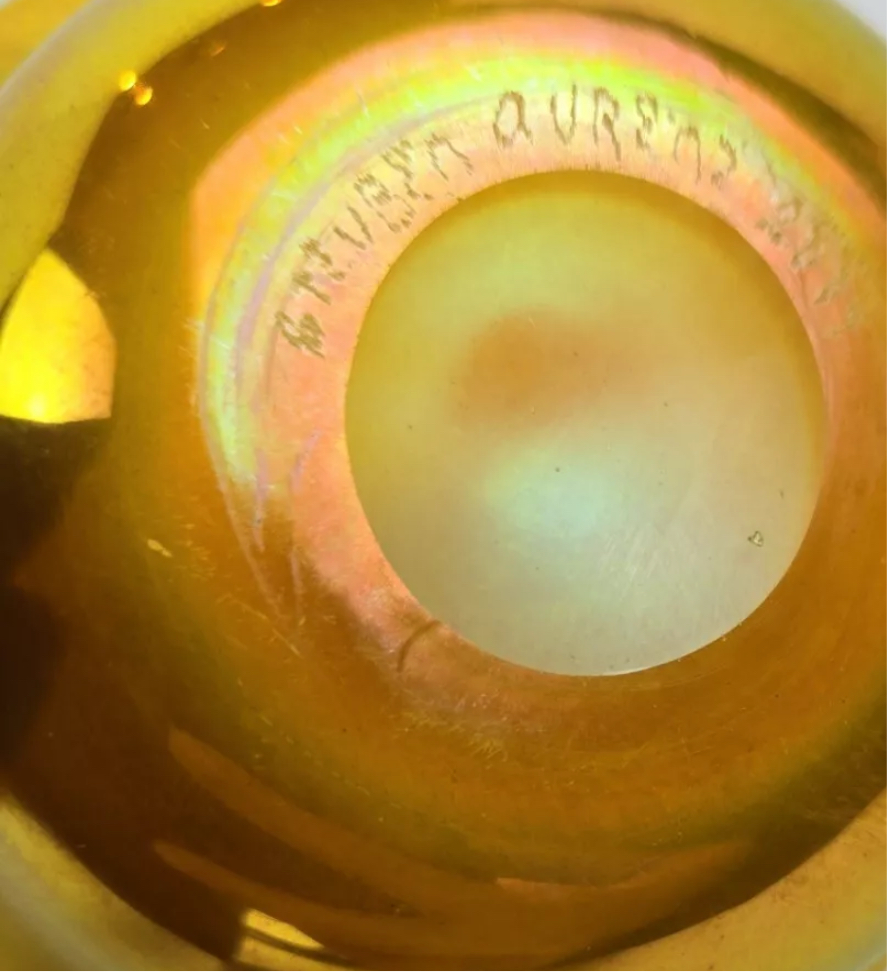 Signed Steuben Aurene Bowl