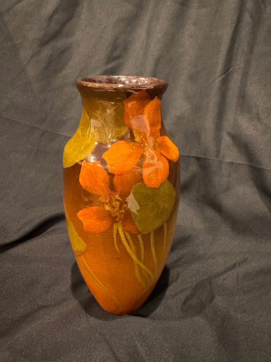 Antique Rookwood Pottery Standard Glaze Nasturtium Vase c.1899, Leona Van Briggle, 8"