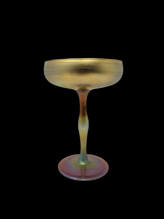 Steuben Aurene Glass Compote Early 20th Century 6"